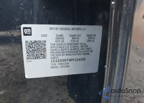 2023 Chevrolet Malibu Fwd 1Lt from USA, damaged, VIN 1G1ZD5ST4PF114308